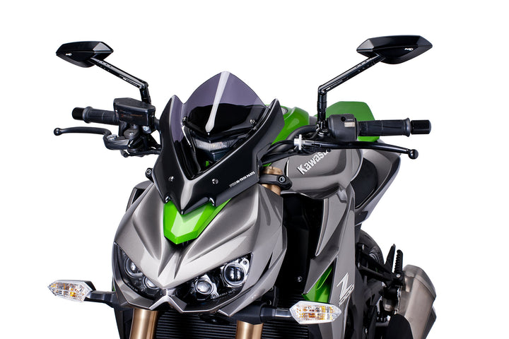 Puig 7011F Windschutzscheibe Cockpitverkleidung für Kawasaki Z1000 2014, Dunkel getönt, Medium Stark