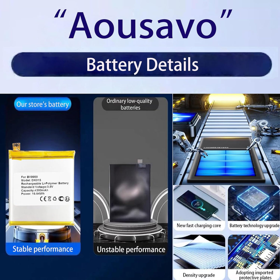 Aousavo Blackview BV9900 ersatz akku Kompatibel mit Blackview BV9900 DK015 mit Free Toolkit
