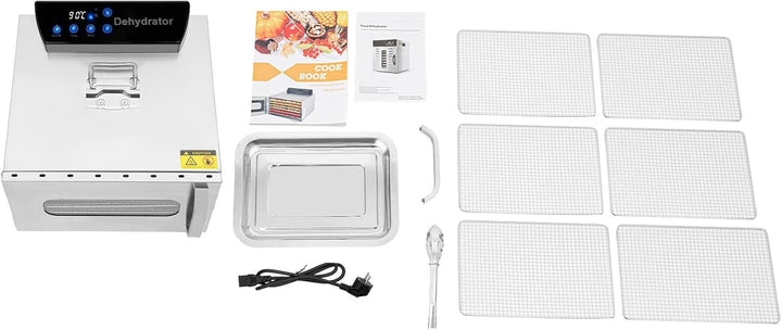 Dörrautomat Edelstahl Lebensmittel 6 Etagen Dörrgerät LCD Timer Obsttrockner, Fleisch Küche Gemüse D
