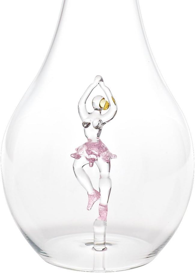 CRISTALICA Geschenkflasche Glas mit Figur Balleriena Ballett 500ml leer zum selbst befüllen