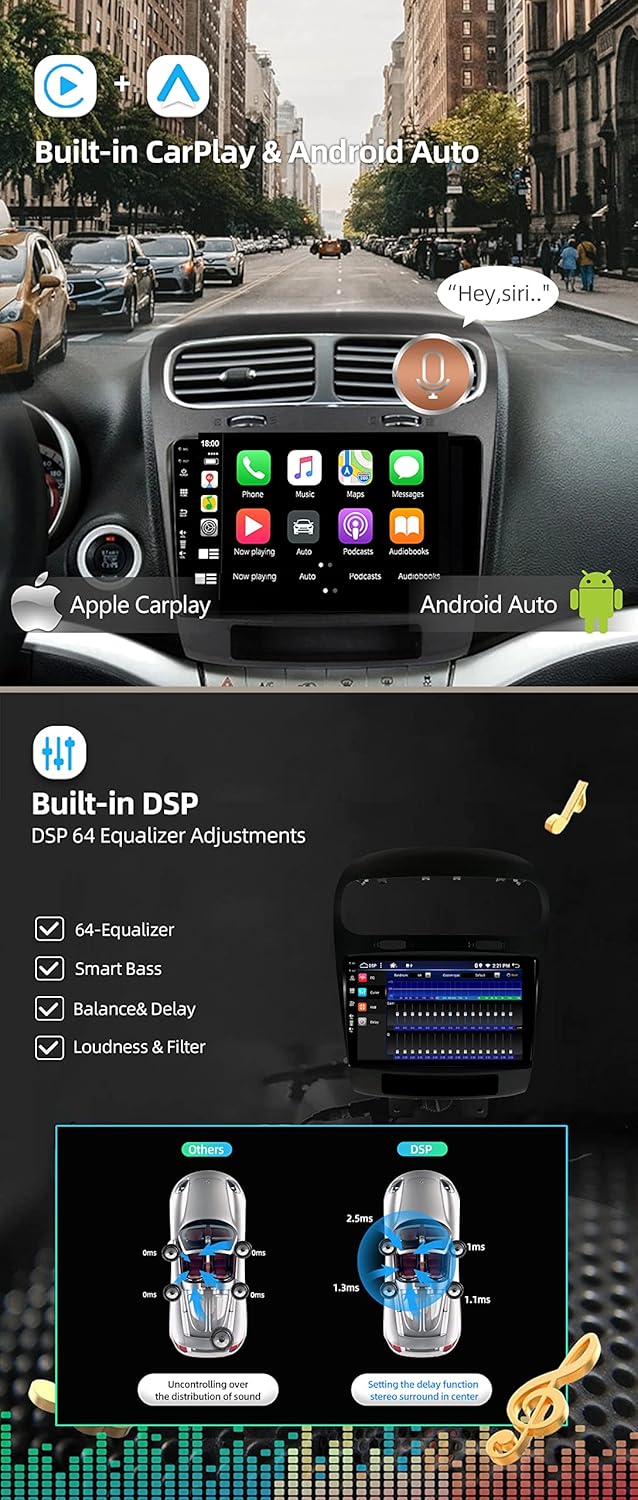 JOYX Android 12 IPS Autoradio Passt für Fiat Freemont Dodge Journey Leap (2012-2020) - 4G+64G - Eing