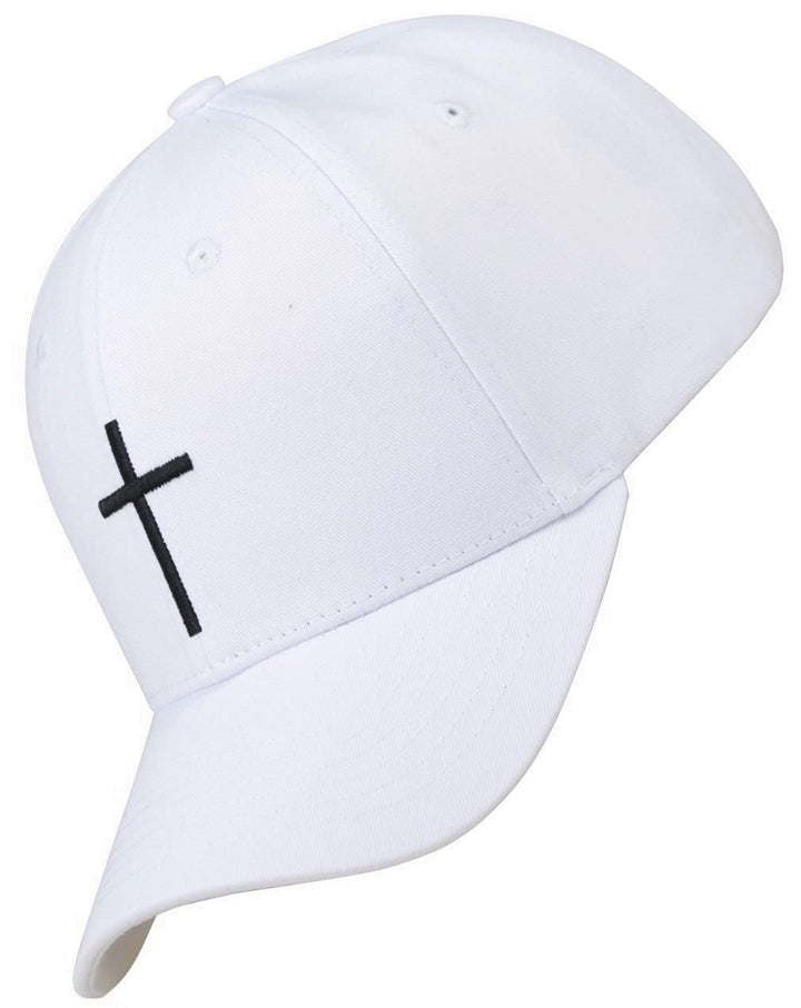 Bexxwell Baseball Cap weiss mit Kreuz-Stickerei (optimale Passform, Kappe, White, Baseballcap, Cross