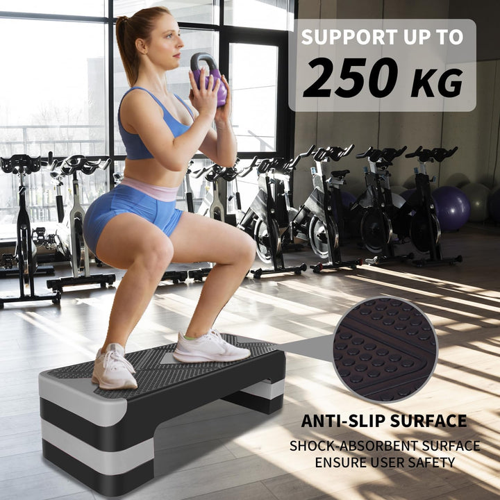Gecheer Stufenbarren für Aerobic-Training - Stufenhöhe verstellbar, bis zu 550 lbs tragfähig, für He
