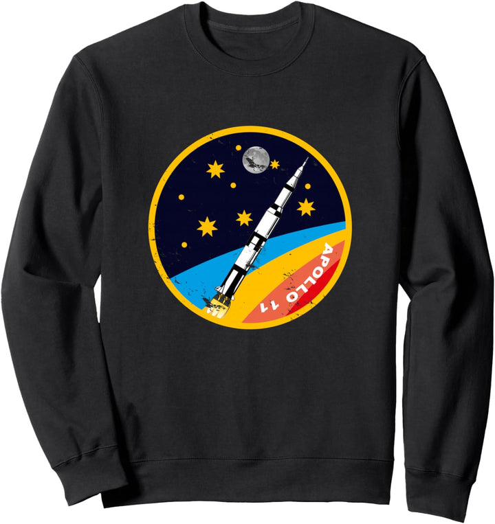 Saturn V Regenbogen Start NASA Vintage Style Sweatshirt