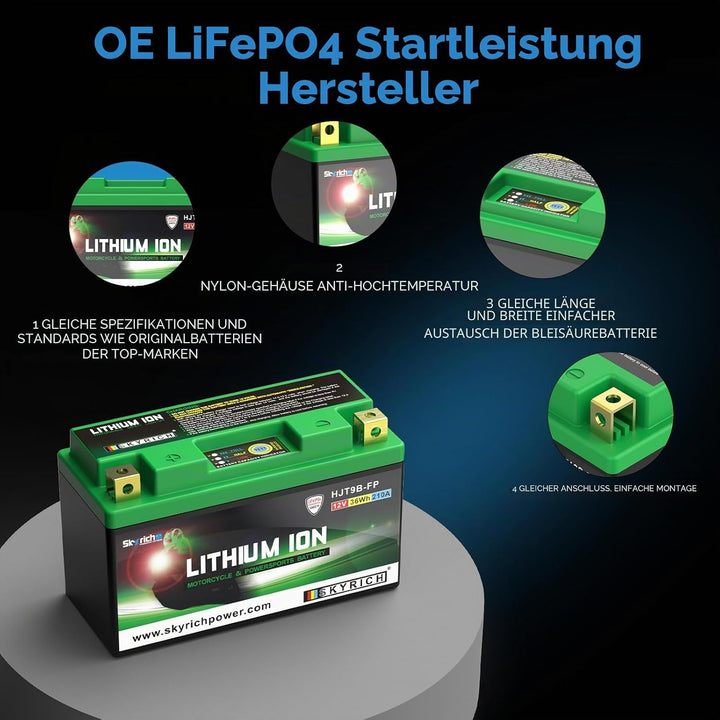 Skyrich HJT9B-FP Starterbatterie