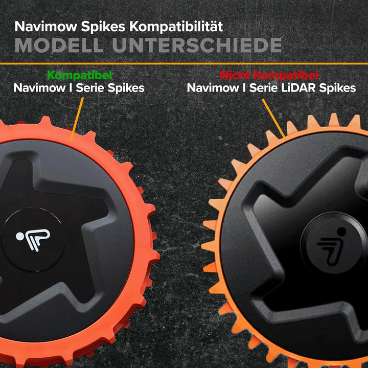 ROBO CLAWS Edelstahl Spikes Navimow i105E Modelle 3mm stark Mähroboter Spikes MADE IN GERMANY Entgra