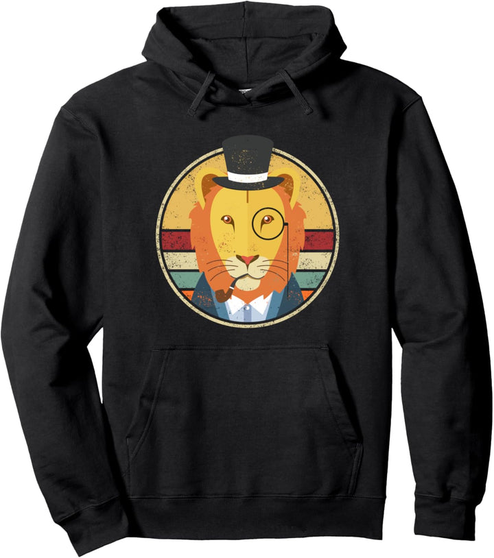 Lustiges Löwe König der Tiere Retro Vintage Outfit Design Pullover Hoodie
