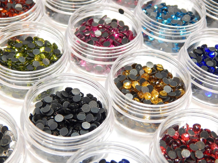 Perlin Hotfix Strasssteine Glitzersteine, Glass Strass Perlen zum Aufbügeln, AAA Qualität, 20 Farben