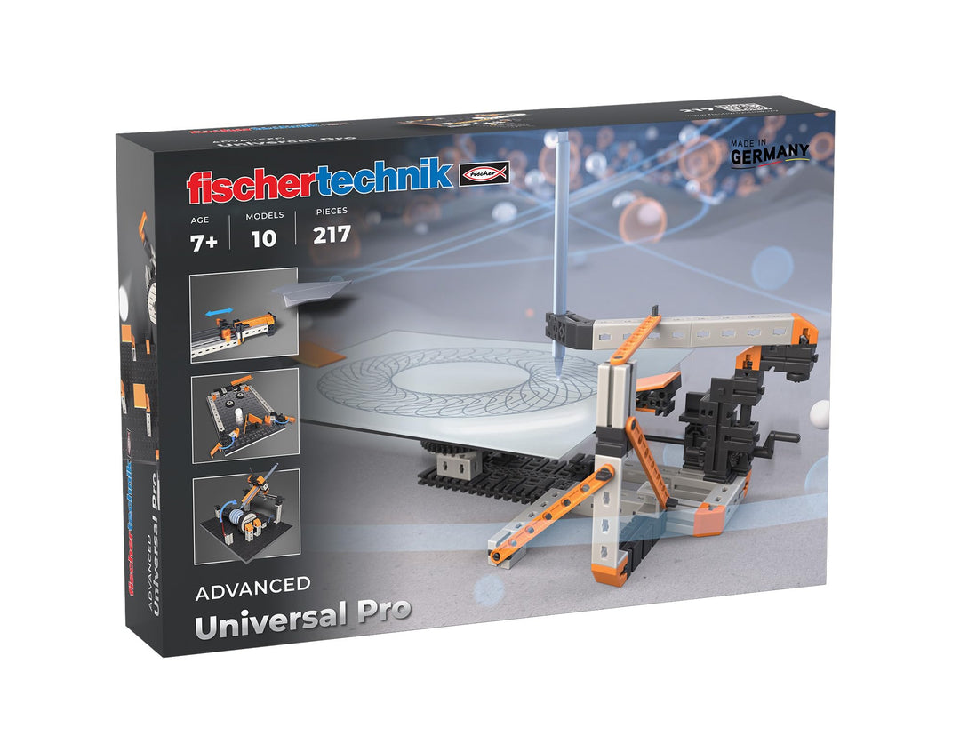 fischertechnik Universal Pro 571903 – Konstruktionsbaukasten, technisches Spielzeug, 10 Modelle ab 7