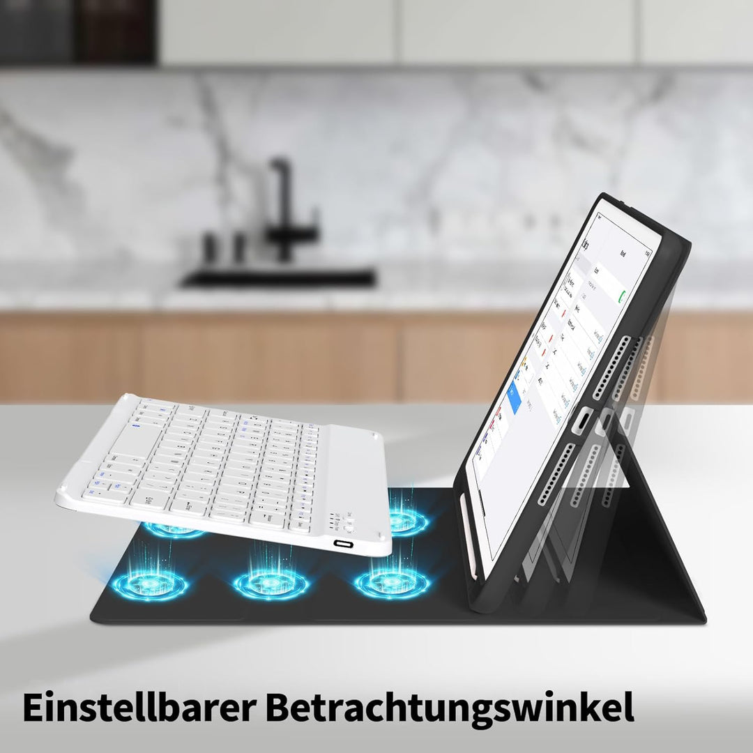Tastatur Hülle für iPad 9. Generation / 8. Generation / 7.Generation 10,2 Zoll, Magnetisch Abnehmbar