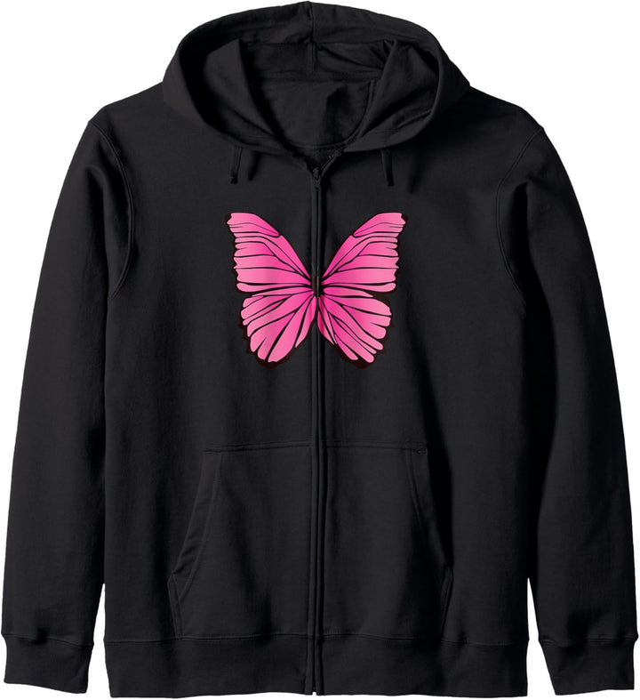 Schöner rosa Schmetterling Kapuzenjacke