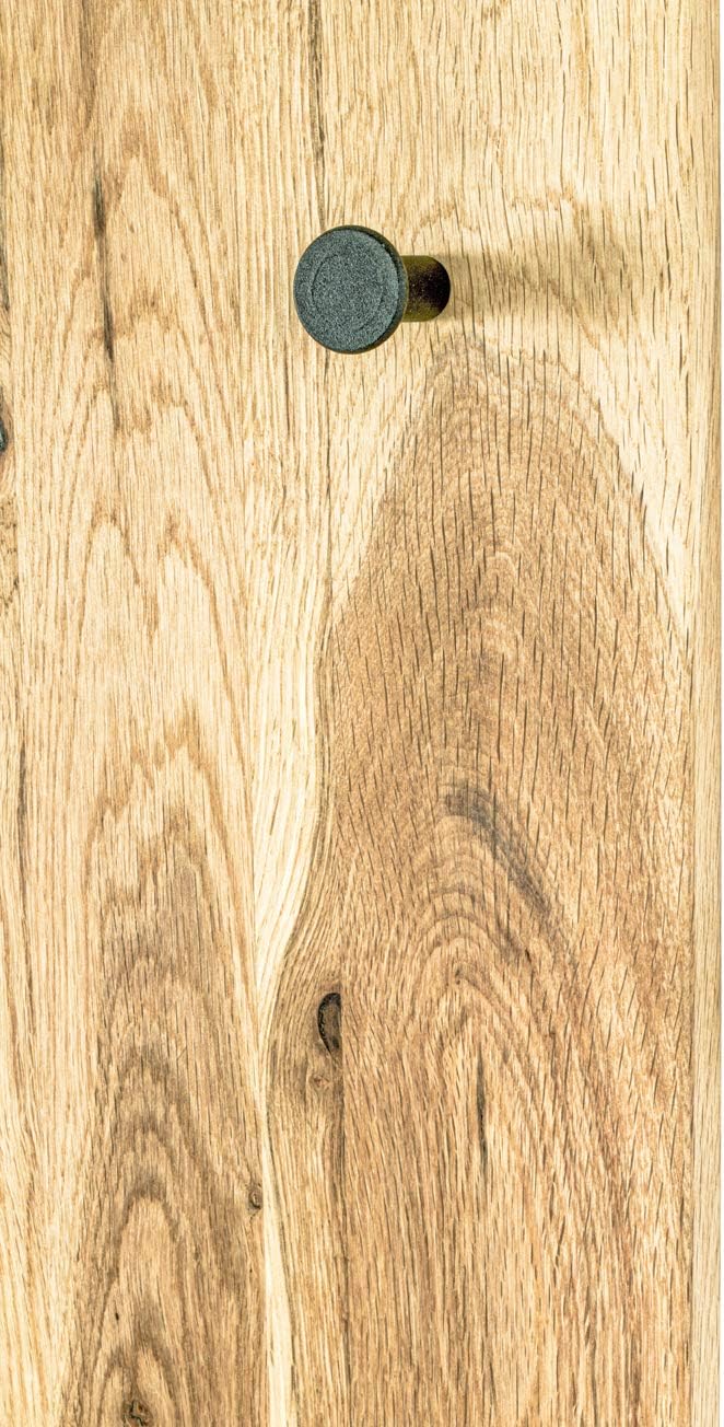 HAKU Möbel Wandgarderobe, Massivholz, eiche geölt-schwarz, B 30 x T 6 x H 100 cm Eiche Geölt-schwarz