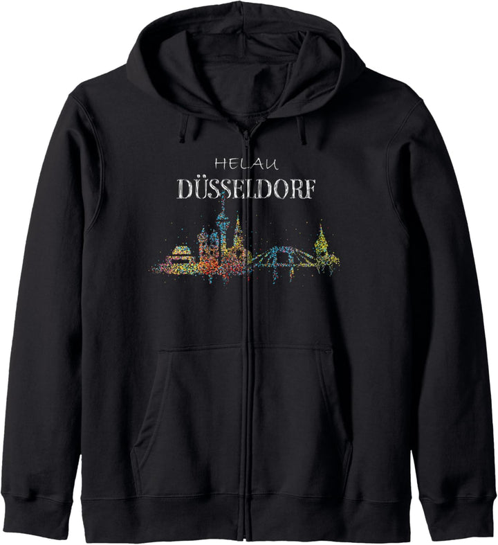 Skyline Düsseldorf Karneval Helau Fasching Kostümersatz Kapuzenjacke