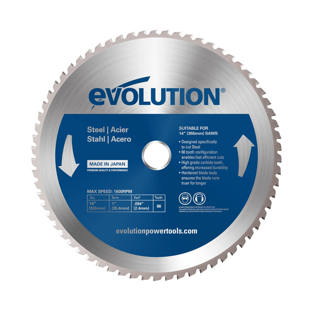 Evolution M255TCT-52MS - 255 mm Sägeblatt zum Schneiden von Baustahl - Metall-Sägeblatt mit 52 Zähne