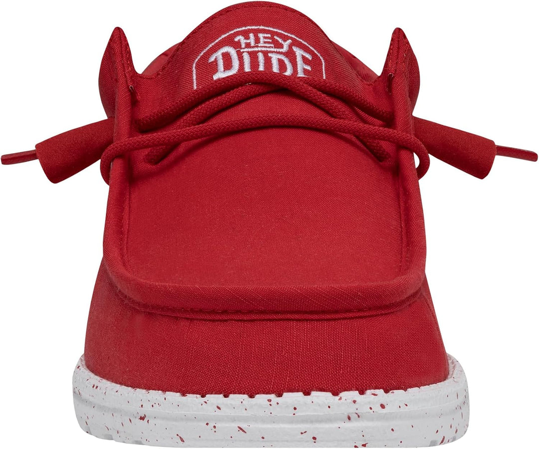 HEYDUDE Herren Wally Slub CanvasMoc Toe Shoes 41 EU Rot, 41 EU Rot