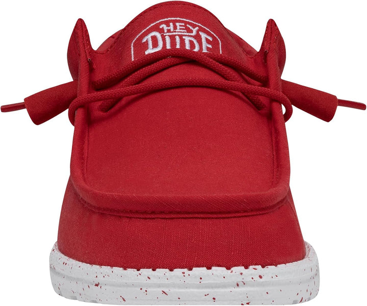 HEYDUDE Herren Wally Slub CanvasMoc Toe Shoes 41 EU Rot, 41 EU Rot