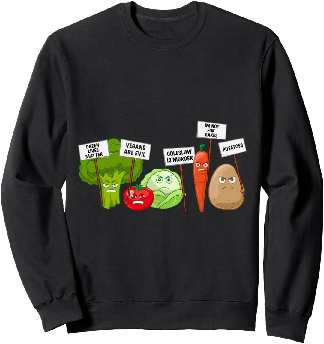Lustige Vegan Gemüse &amp; Obst Protestieren gegen Veganer Sweatshirt