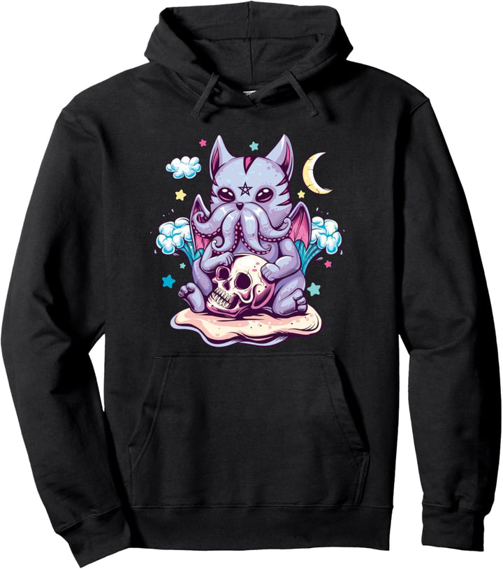 Kawaii Pastel Goth Cute Creepy Creature Skull Demon Menhera Pullover Hoodie