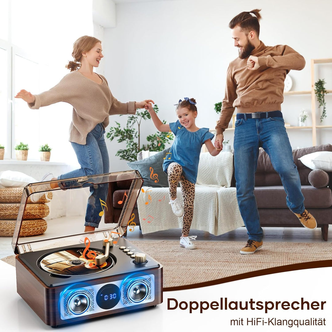 Bluetooth CD Player Tragbar mit Fernbedienung - Retro CD Spieler Klein mit FM-Radio,Lautsprecher,und