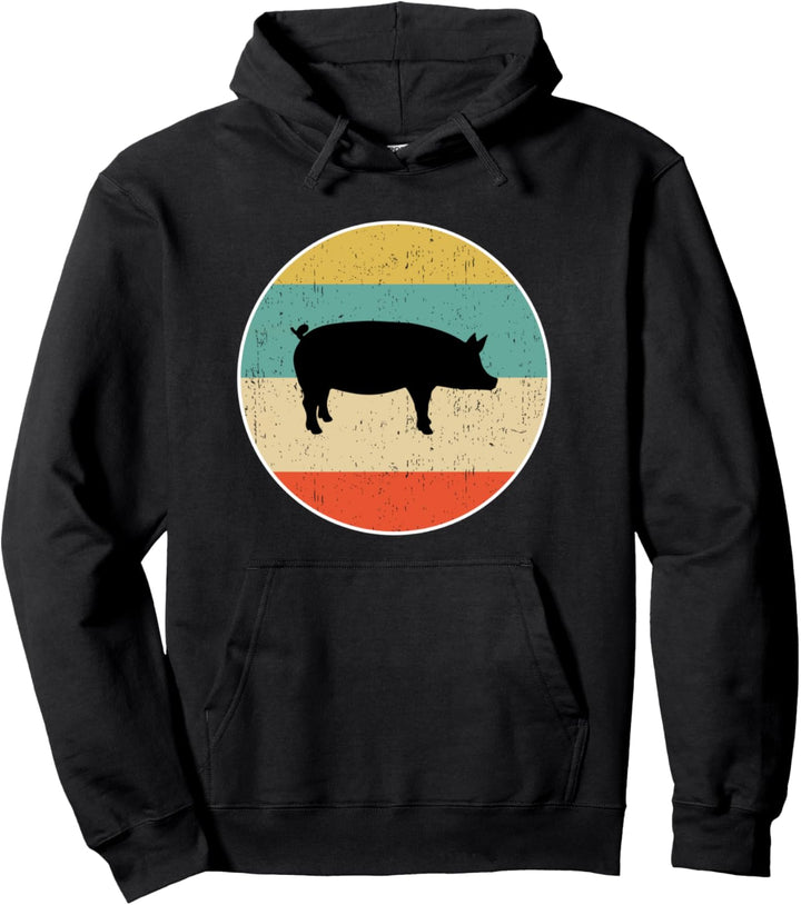 Schwein Retro Geschenk Pullover Hoodie
