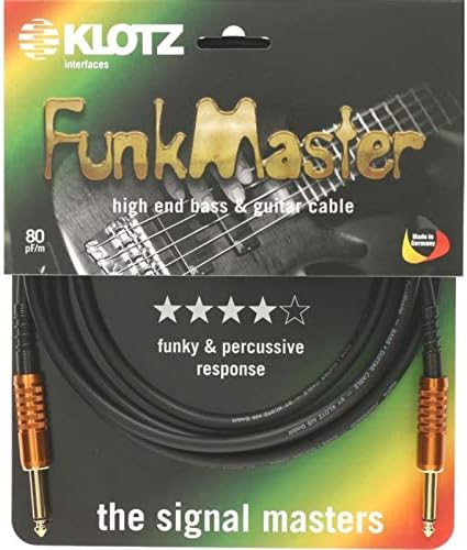 KLOTZ FunkMaster high end gitarren- &amp; bass kabel (gerade - gerade) (6,0), 6,0