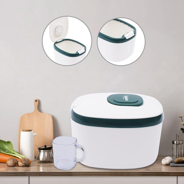 Bathrena 5KG Reisspender|Küche Sammlung Eimer Reis Box Reis Zylinder Insekten-Proof Feuchtigkeit-Bew