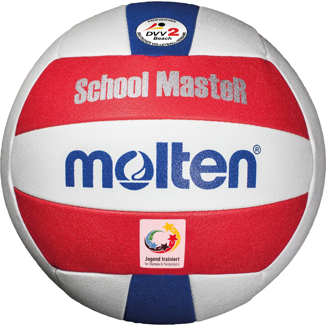 Molten School Master Beachvolleyball V5B-SM weiss/rot/blau 5, weiss/rot/blau 5