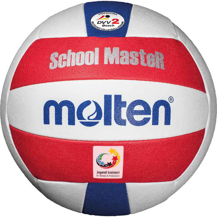 Molten School Master Beachvolleyball V5B-SM weiss/rot/blau 5, weiss/rot/blau 5