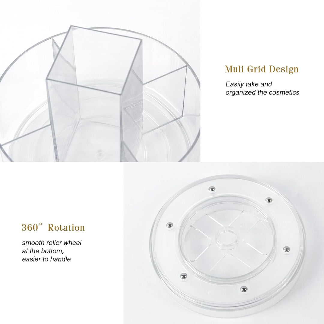 360° Drehbarer Make up Organizer, Transparenter Lazy Susan Organizer für Waschtisch, Kosmetikvitrine