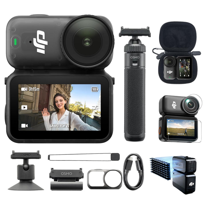 DJI Osmo Action 6 Erweiterte Combo, Action-Cam 4K mit 1/1,1″-Quadratsensor, Variable Blende von f/2,