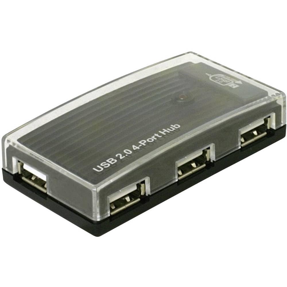 Delock USB 2.0 Externer Hub 4 Port, 61393, Schwarz