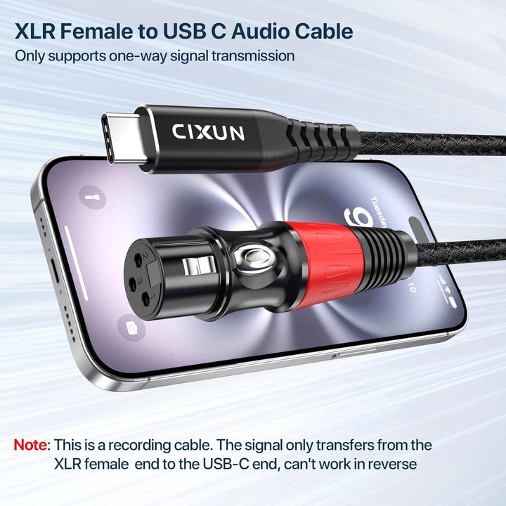 USB-C zu XLR Mikrofonkabel, Hi-Fi Geflochtenes Audiokabel, Kompatibel (3M), 3M