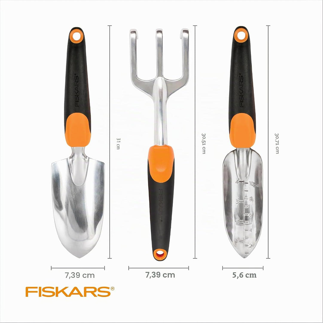 Fiskars Ergo Gartenwerkzeug-Set Recyclable Package schwarz/orange, Recyclable Package