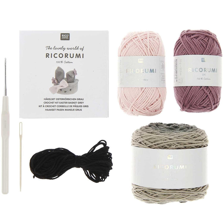 Ricorumi Häkel-Set "Oster-Körbchen grau", Grau