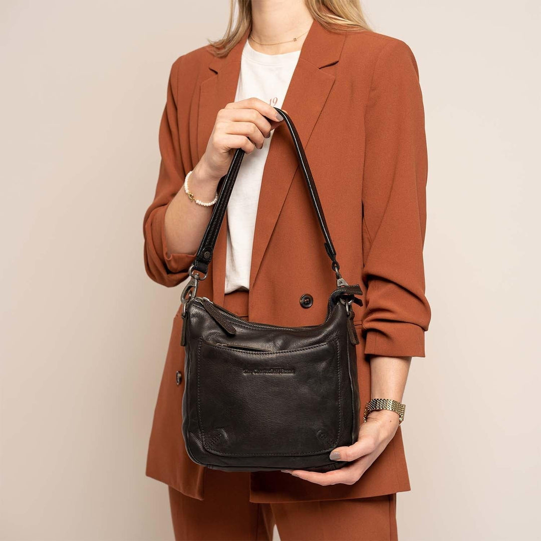 The Chesterfield Brand Caroline Schultertasche Leder 23 cm Schwarz Einheitsgrösse, Schwarz Einheitsg