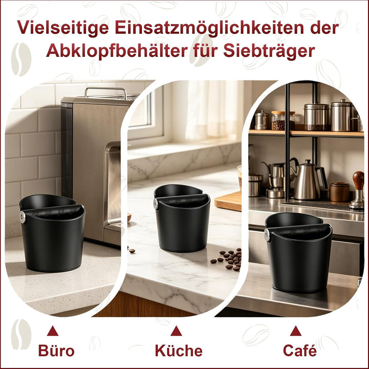 Abklopfbehälter für Siebträger Set, 6PCS Kaffeesatz Abschlagbehälter mit Tampermatte, Kaffeestampfer