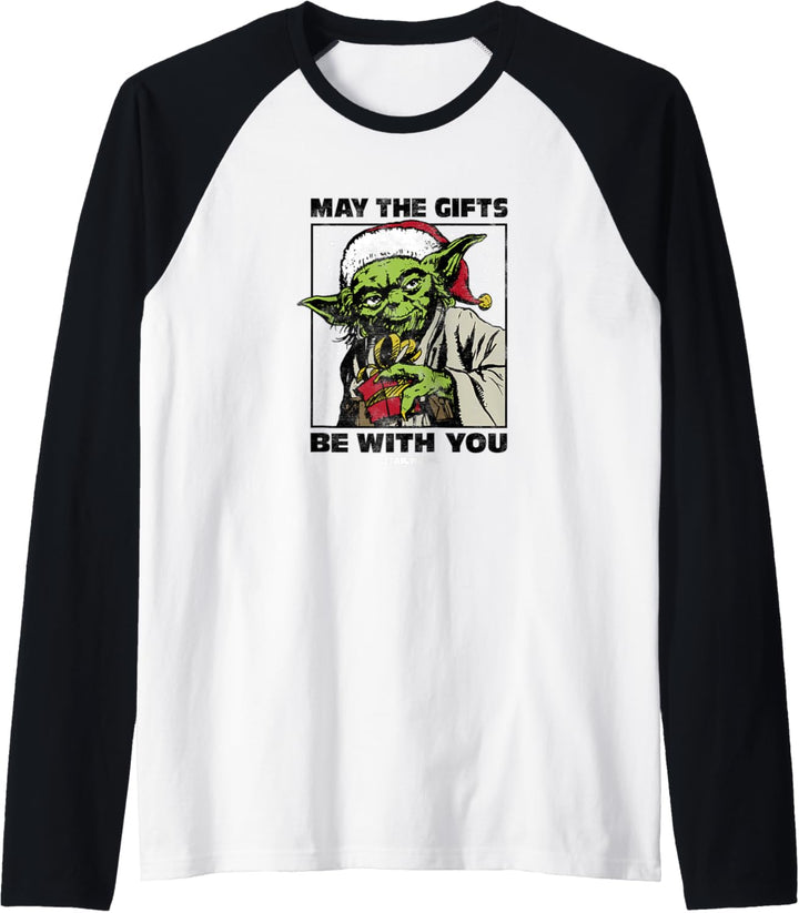 Star Wars Christmas Yoda Boxed Presents Be With You Raglan