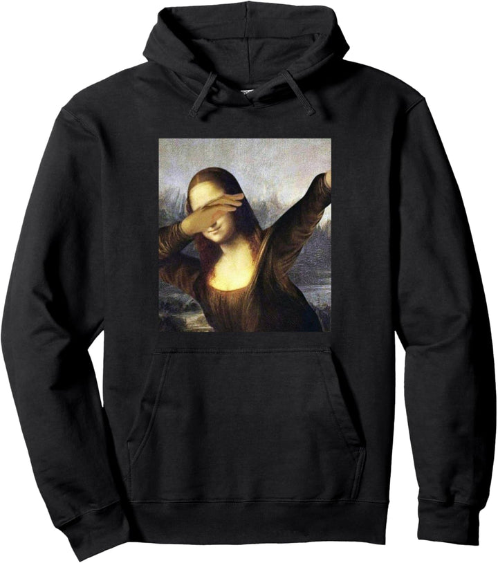 Dabbing Mona Lisa Dab Gemälde Lustige Memes Pullover Hoodie