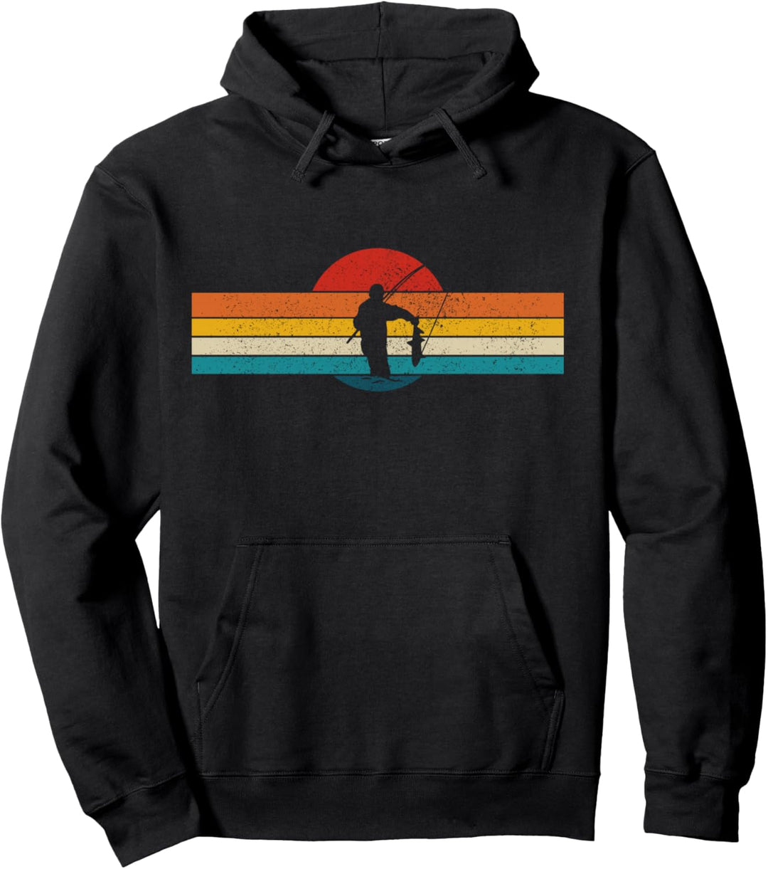 Fliegenfischen Vintage Angeln Angler Fliegenfischer Pullover Hoodie