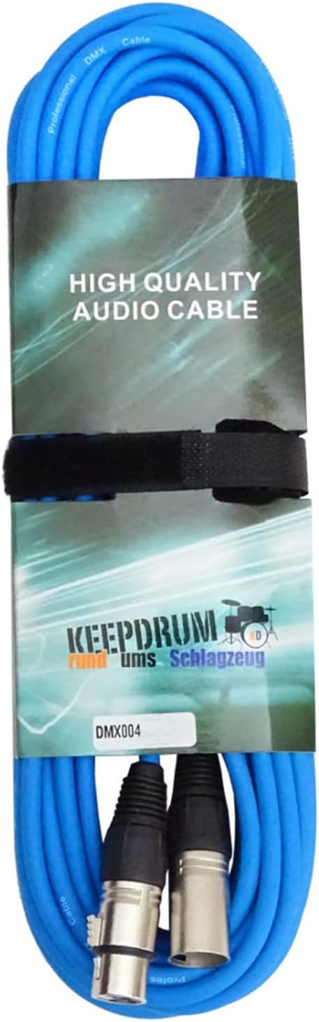 keepdrum DMX004 BL 10m DMX Kabel Blau 3-pol XLR-Lichtkabel 100Ohm 10m