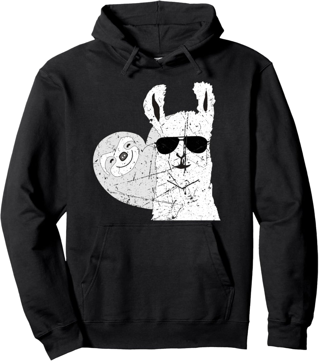 Lama Alpaka Faultier Fun Pullover Hoodie