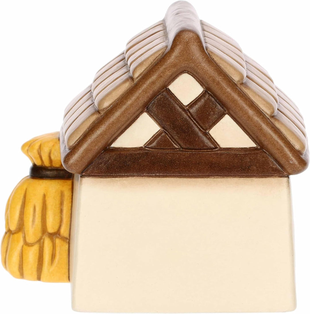 THUN, Scheune aus hochwertiger Keramik, Kollektion Klassische Krippe, Weihnachtskrippenfiguren zum S