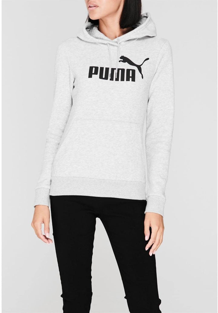 PUMA Unisex ESS Logo Hoodie FL Sweatshirt S Hellgrau, Heathe, S Hellgrau, Heathe