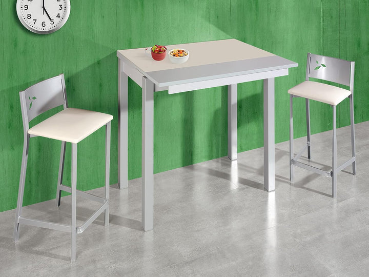 ASTIMESA Zwei Hocker für die Küche, 60 cm, Kunstleder, Rot, Rot