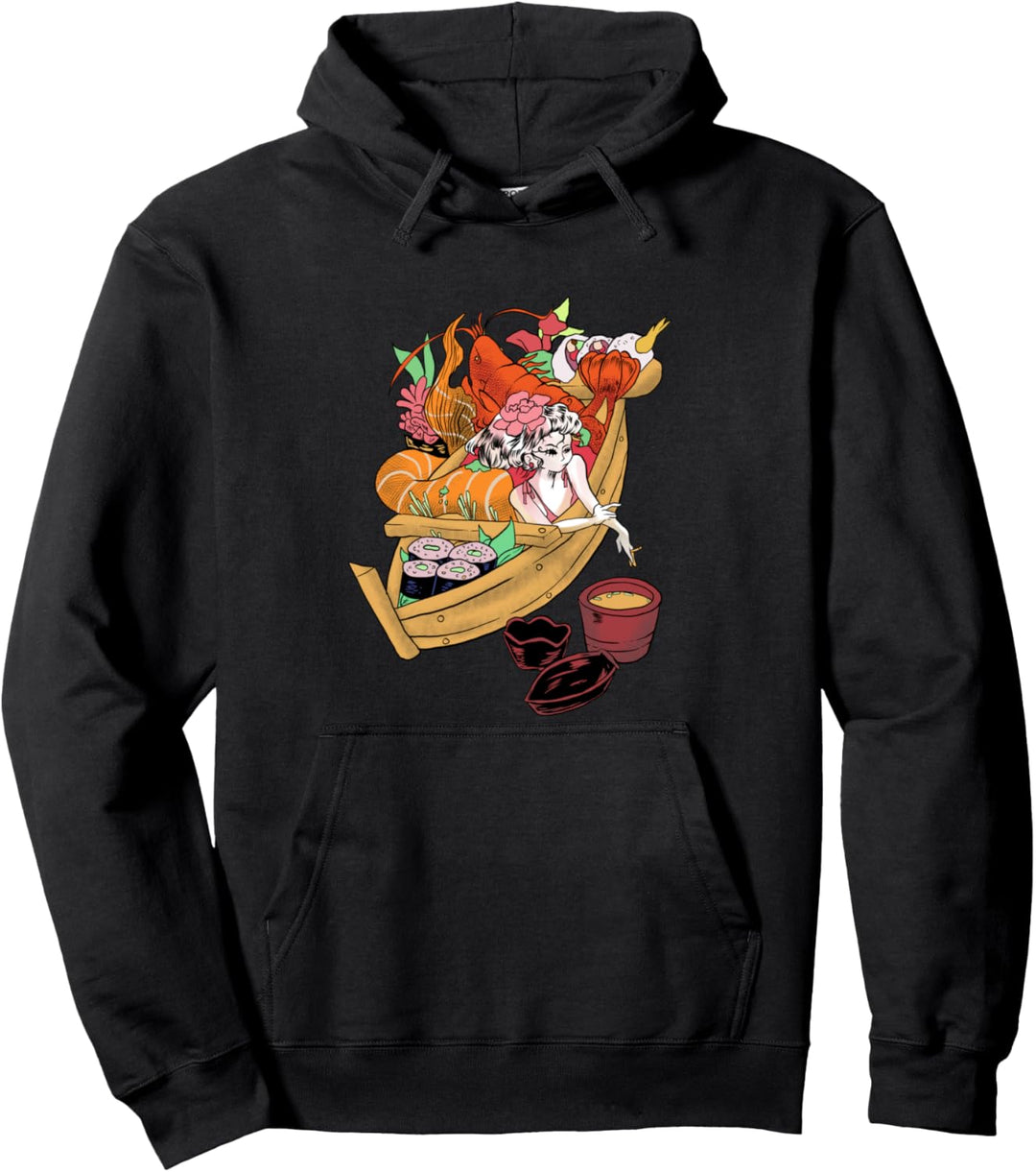 Sushi-Boot-Mädchen Pullover Hoodie