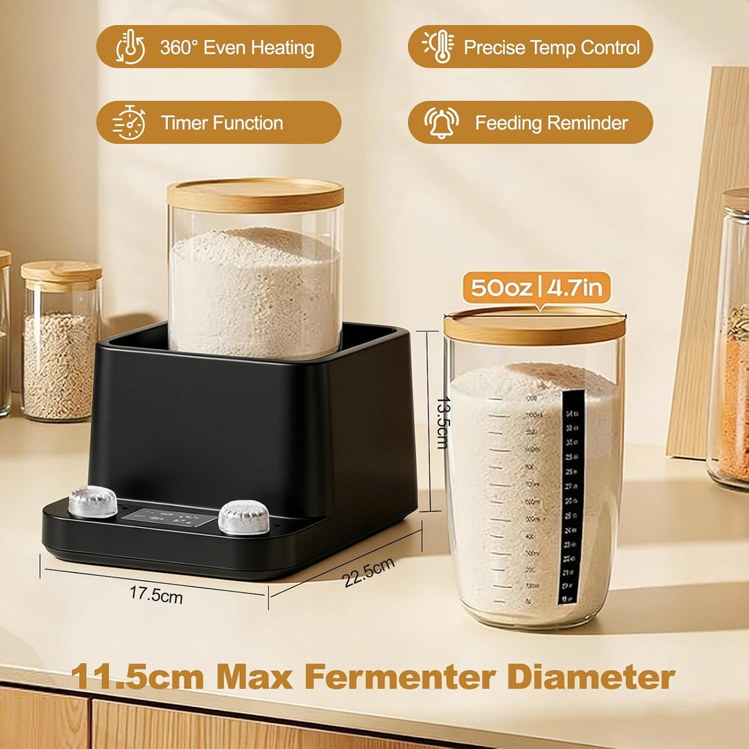 Sauerteig Starter Wärmer, 360° Gleichmässiges Wasserbad-Sauerteigwärmer | 1 ° F Präziser Thermostat