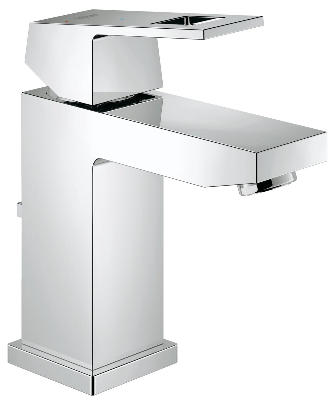 GROHE Eurocube Einhand-Waschtischbatterie, mit Energieparfunktion 2339000E, Silber Small Ablaufgarni