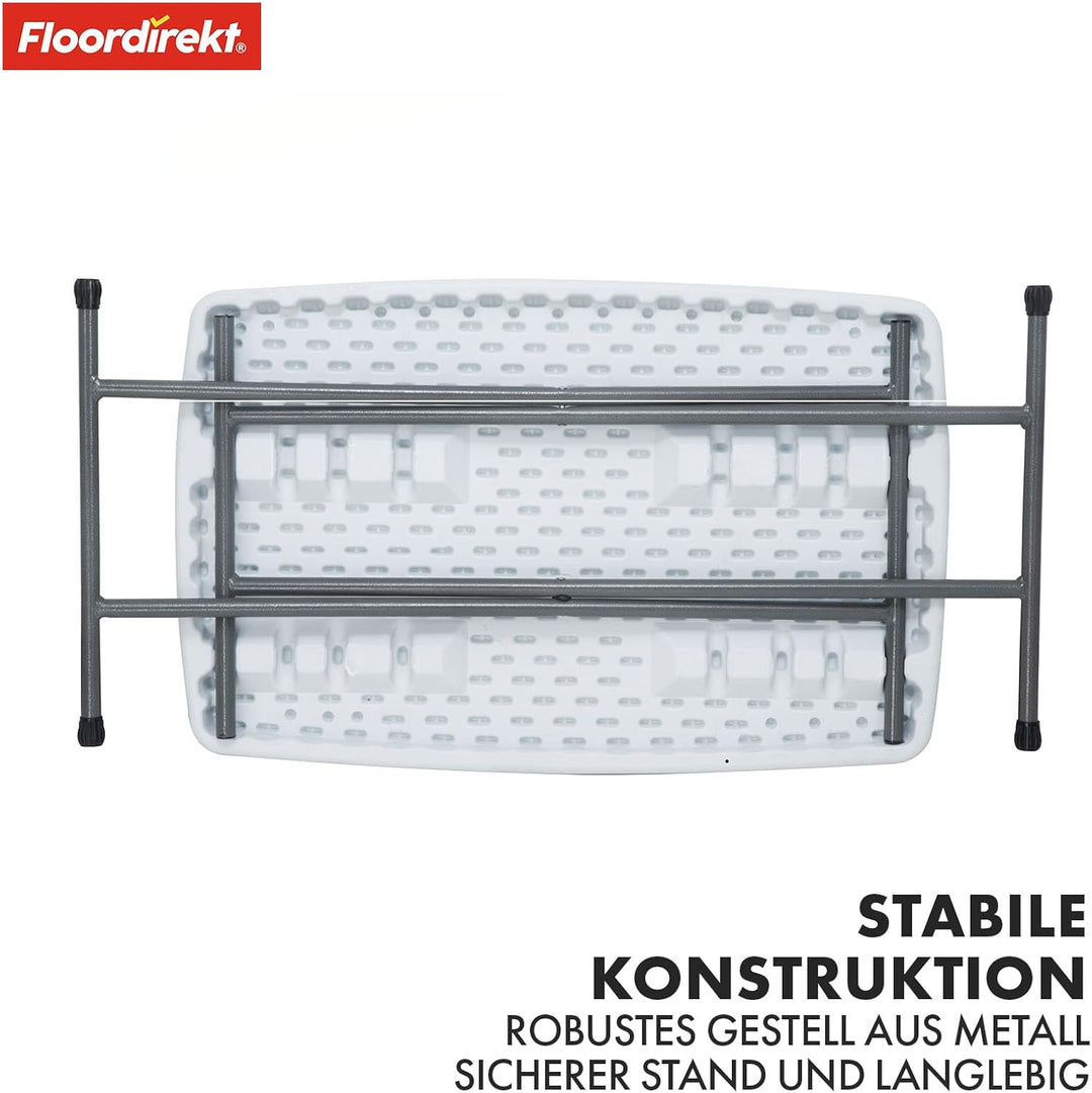 Floordirekt- Gartentisch Klappbar Kunststoff 75,5 x 49 cm - Buffettisch mit Tragegriff - Klapptisch