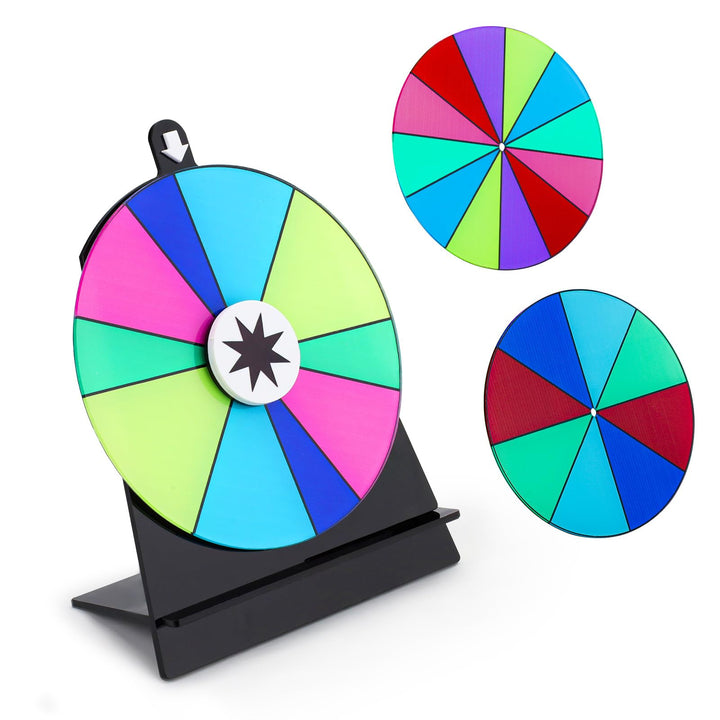 Diakey 15 cm drehendes Preisrad mit 3 Rädern, Farbtisch-Roulette-Rad Spinner mit Ständer, Glücksspie