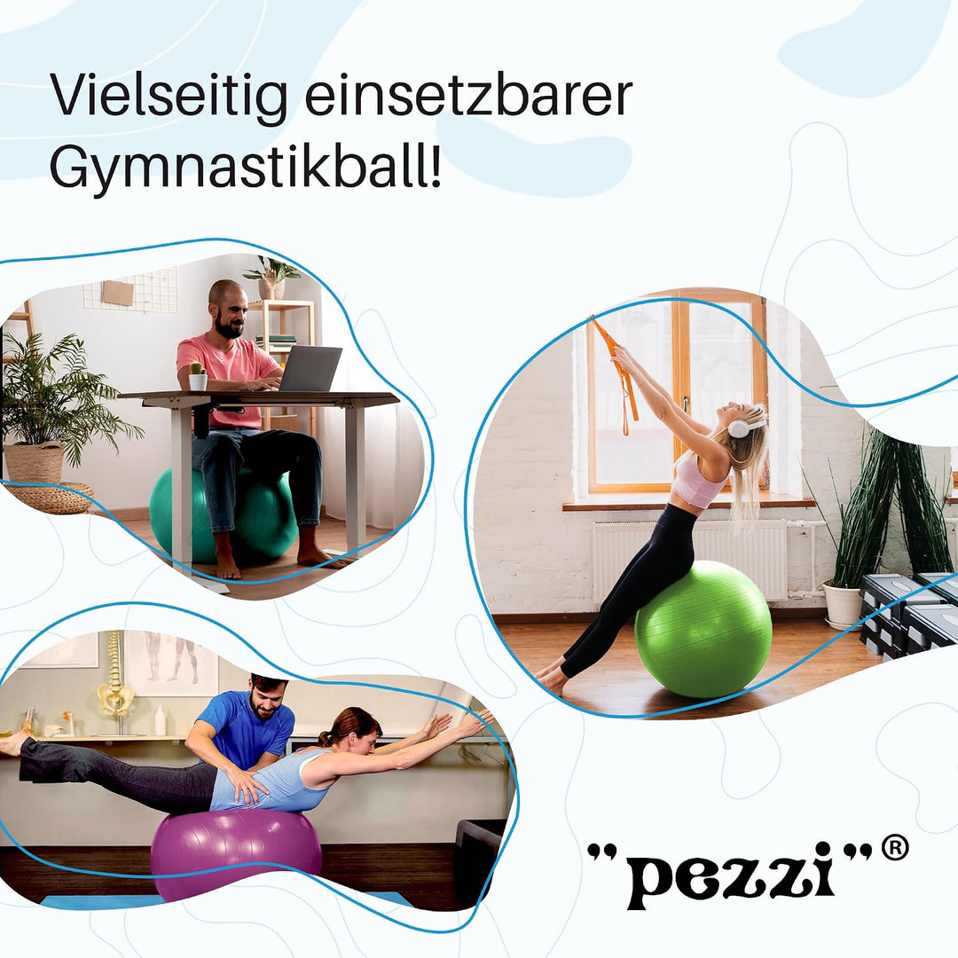PEZZI Original Pezziball MAXAFE 53 cm m. Pumpe blau Gymnastikball
